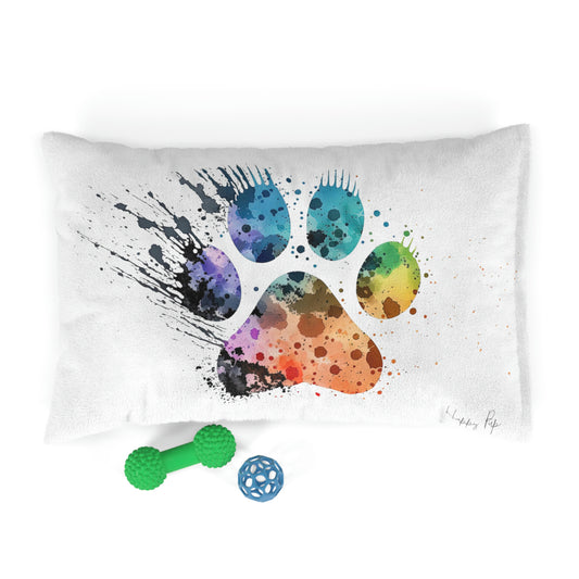 Cozy Watercolor Paw Print Pet Bed - Paw Splash